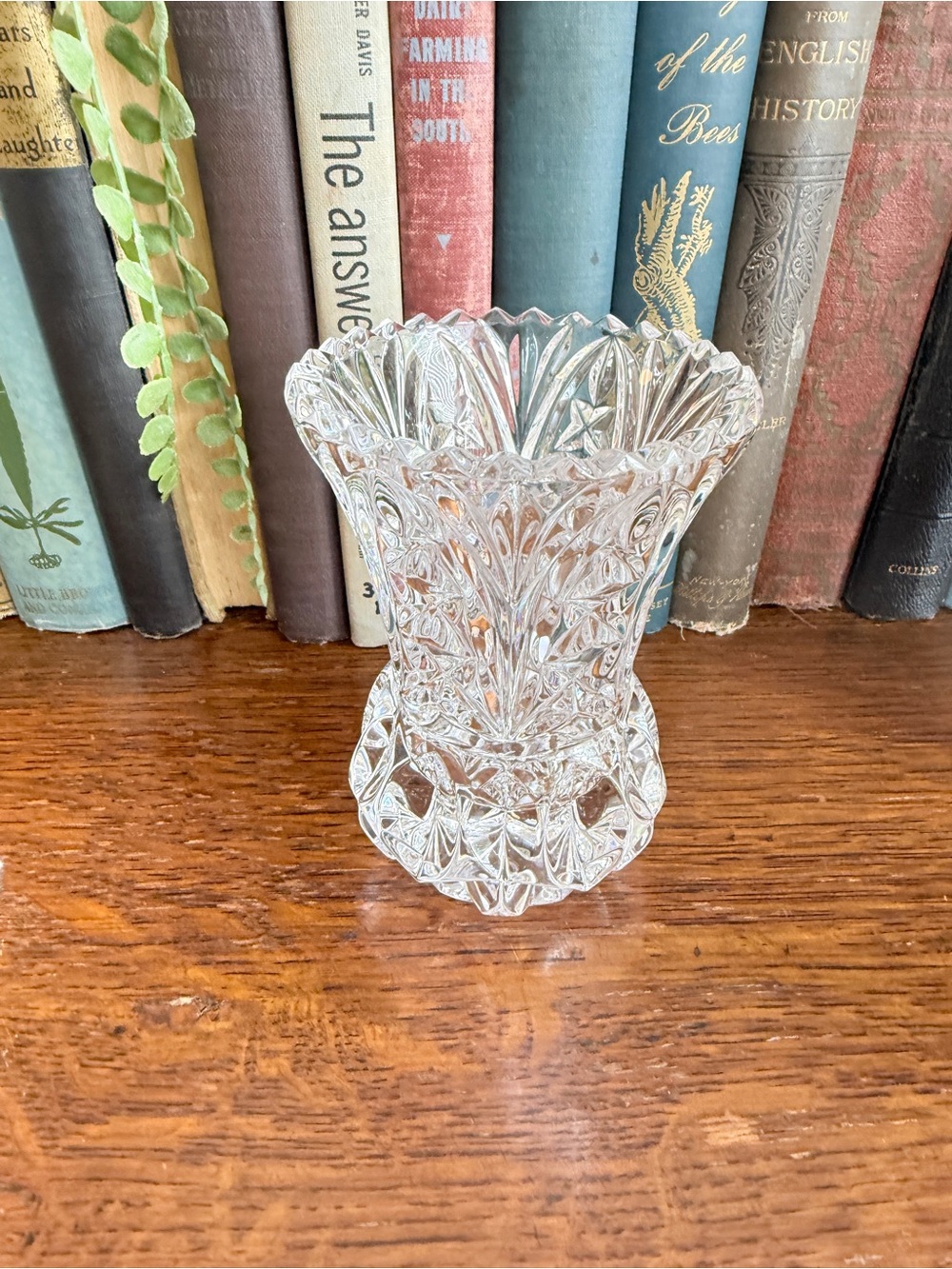 Vintage Lead Crystal Heavy Vase - Picture 3 of 12